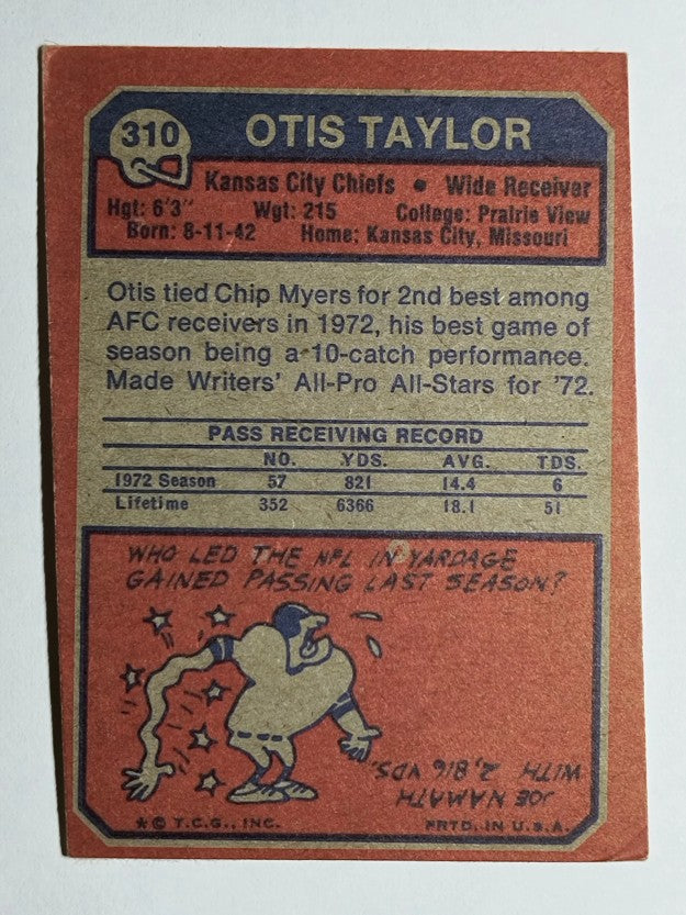 1973 Topps #310 Otis Taylor (VGEX)