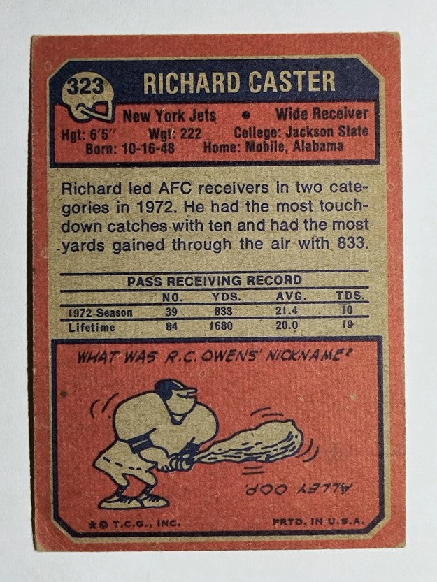 1973 Topps #323 Richard Caster (VG)