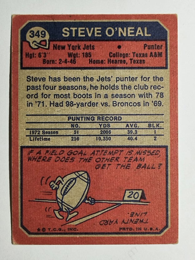 1973 Topps #349 Steve O'Neal RC (VG)