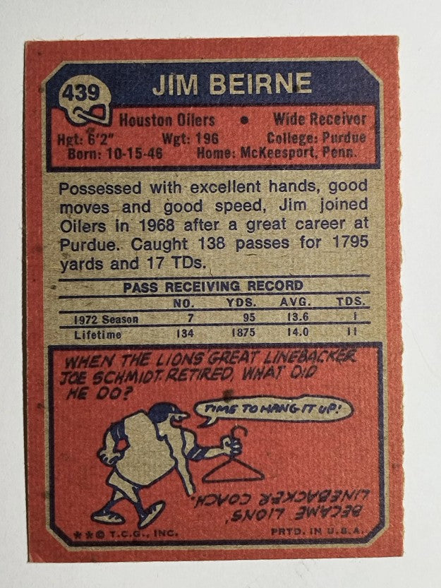 1973 Topps #439 Jim Beirne (EX)