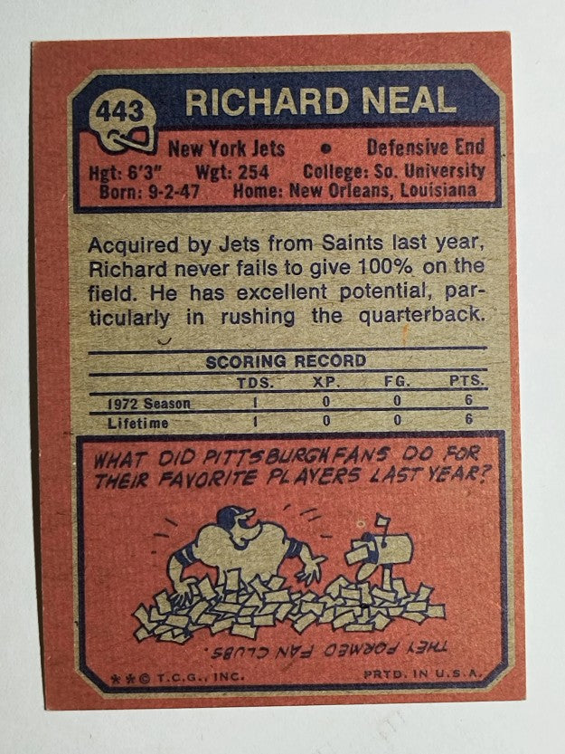 1973 Topps #443 Richard Neal (VGEX)