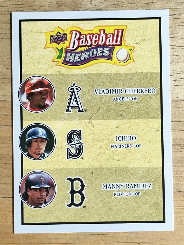 2008 Upper Deck Heroes #186 Vladimir Guerrero/Ichiro Suzuki/Manny Ramirez