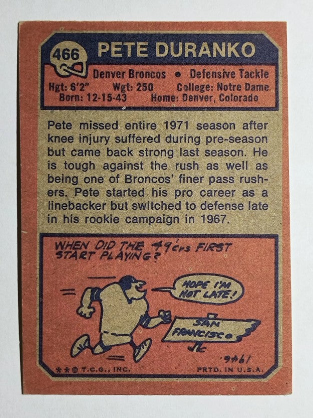 1973 Topps #466 Pete Duranko (VGEX)