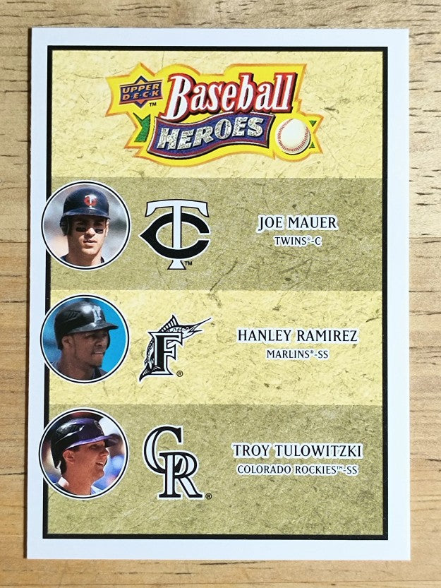 2008 Upper Deck Heroes #192 Joe Mauer/Hanley Ramirez/Troy Tulowitzki
