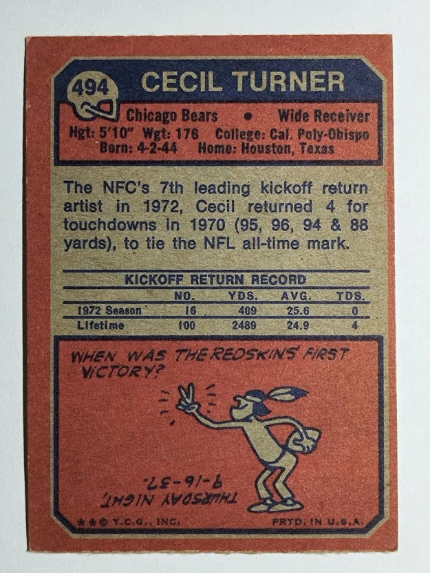 1973 Topps #494 Cecil Turner (EX)