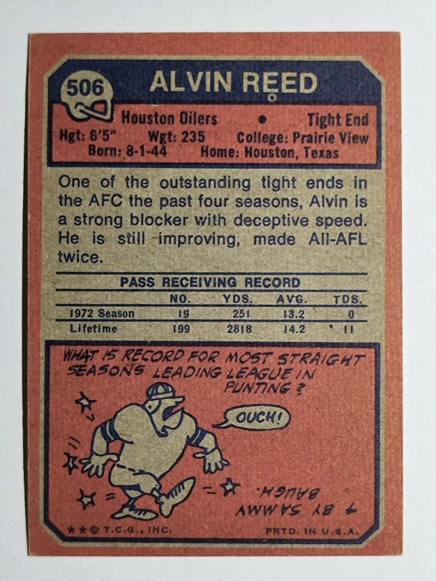 1973 Topps #506 Alvin Reed (EX)