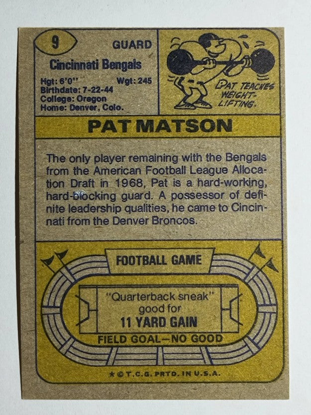 1974 Topps #9 Pat Matson (EX)