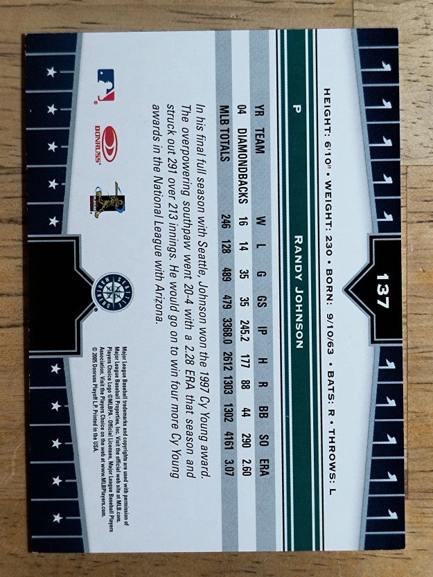 2005 Donruss Champions #137 Randy Johnson M's
