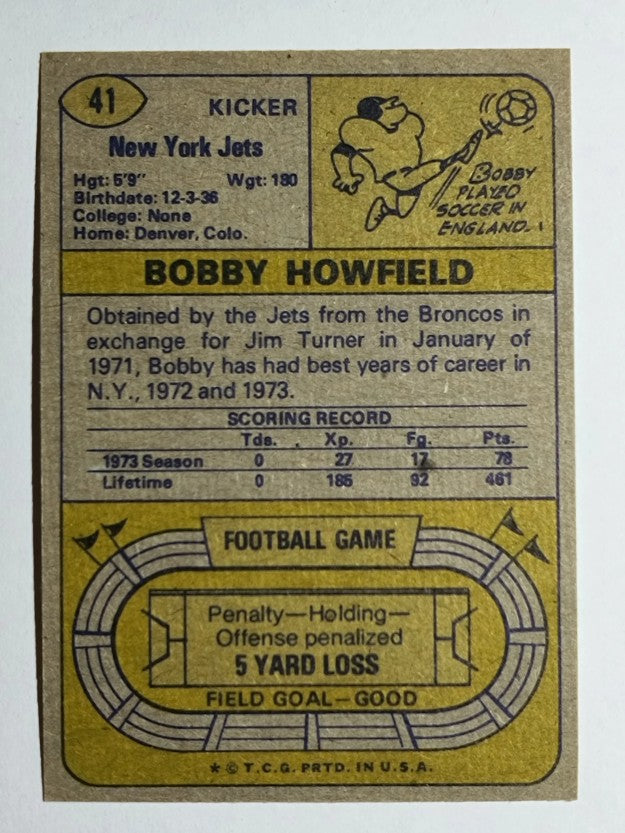 1974 Topps #41 Bobby Howfield (NMMT)