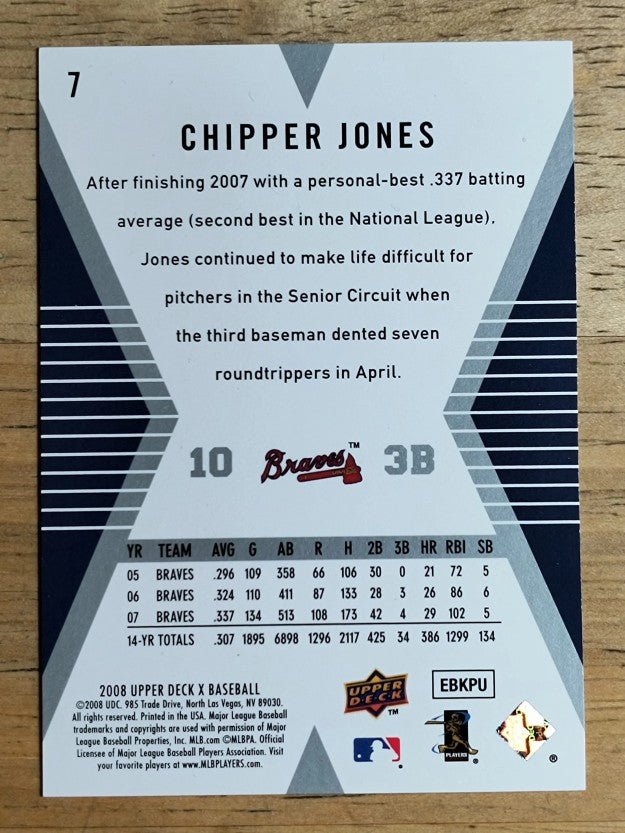 2008 Upper Deck X #7 Chipper Jones
