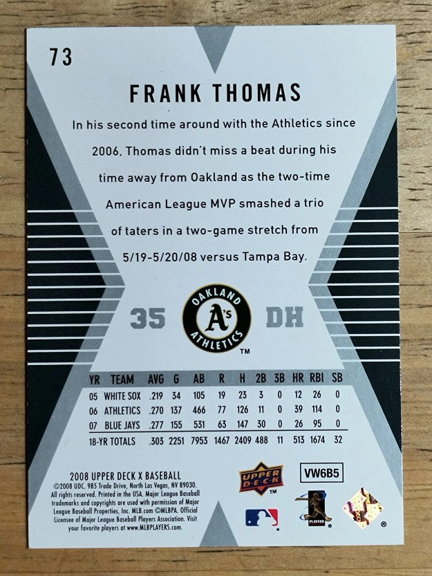 2008 Upper Deck X #73 Frank Thomas