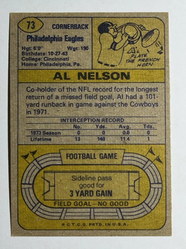 1974 Topps #73 Al Nelson (EX)