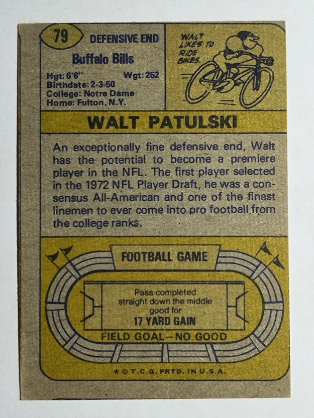 1974 Topps #79 Walt Patulski (VGEX)