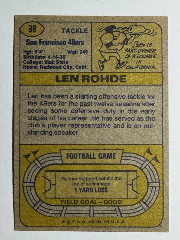 1974 Topps #98 Len Rohde (EX)
