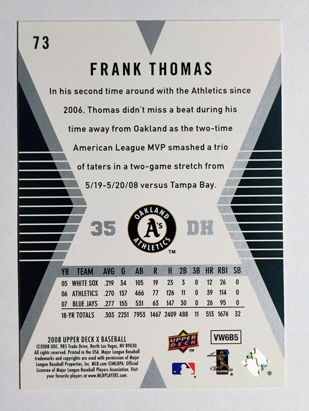2008 Upper Deck X #73 Frank Thomas