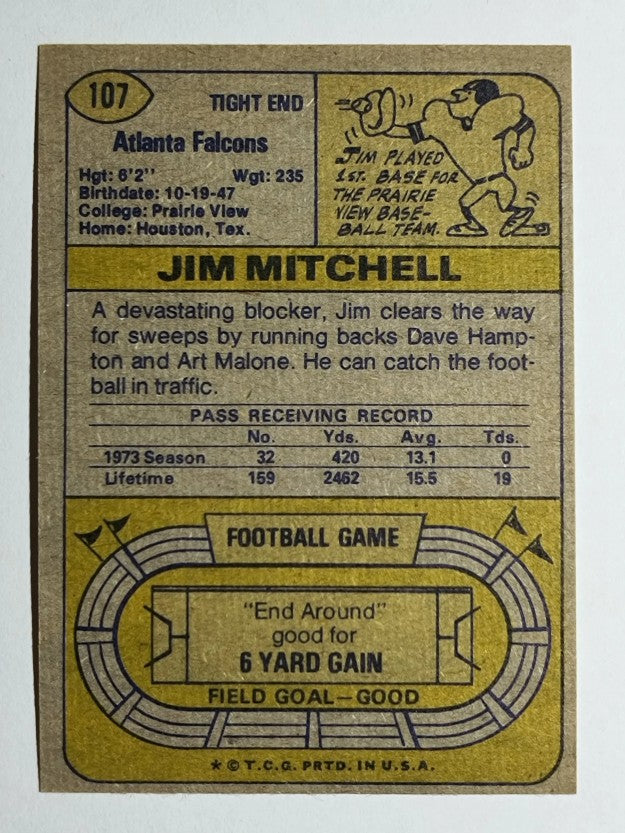 1974 Topps #107 Jim Mitchell (NM)