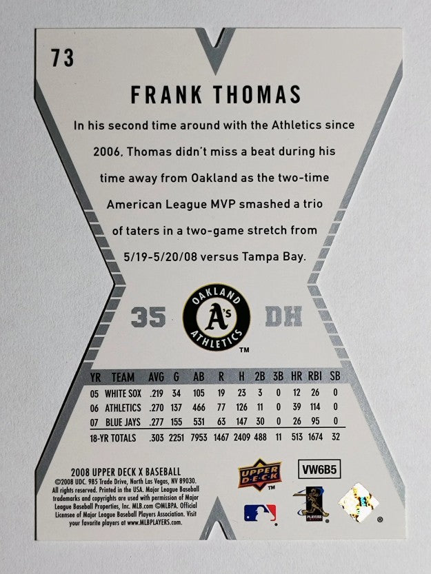 2008 Upper Deck X Die Cut #73 Frank Thomas