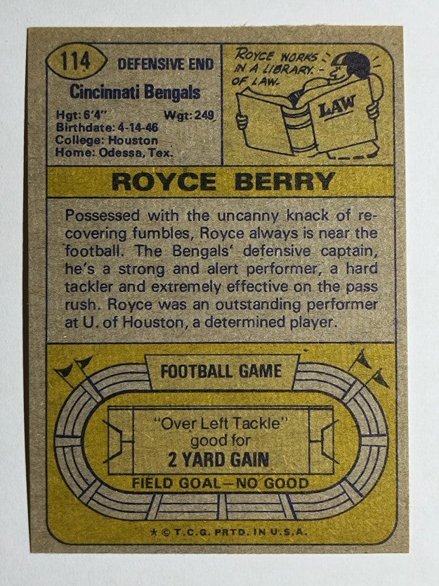 1974 Topps #114 Royce Berry (EXMT)