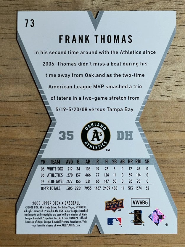 2008 Upper Deck X Die Cut #73 Frank Thomas