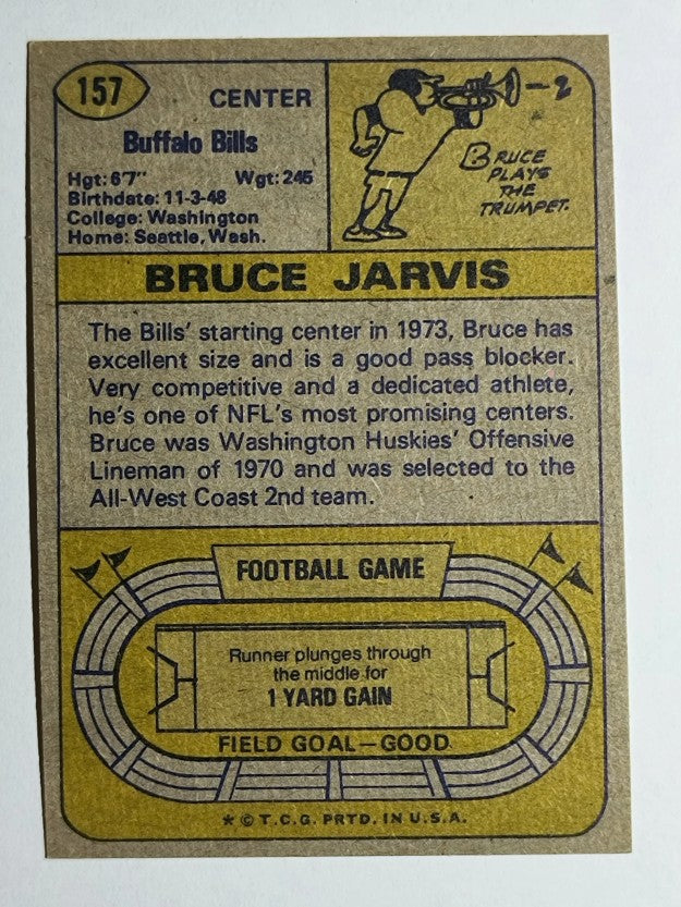 1974 Topps #157 Bruce Jarvis RC (EXMT)