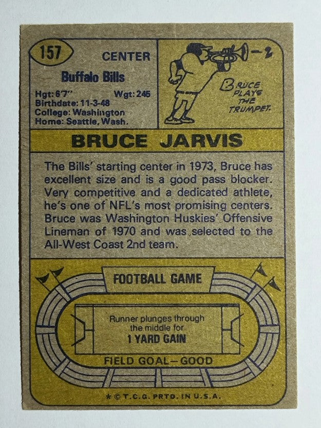 1974 Topps #157 Bruce Jarvis RC (VG)