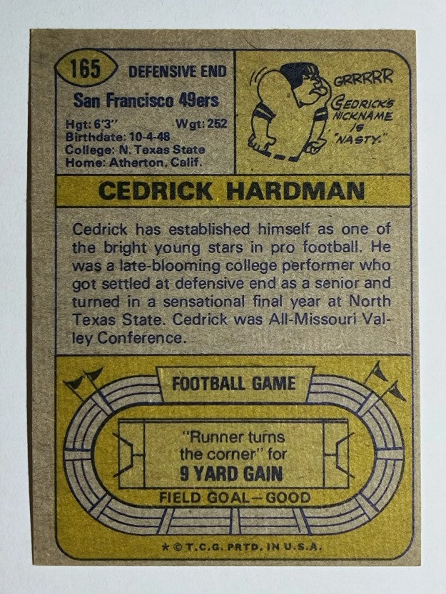 1974 Topps #165 Cedrick Hardman (EXMT)