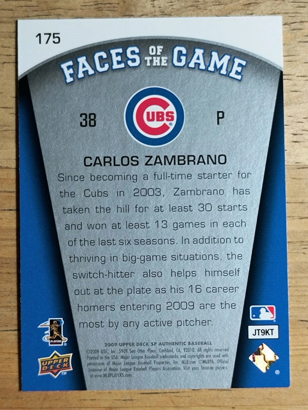 2009 SP Authentic #175 Carlos Zambrano FG SP