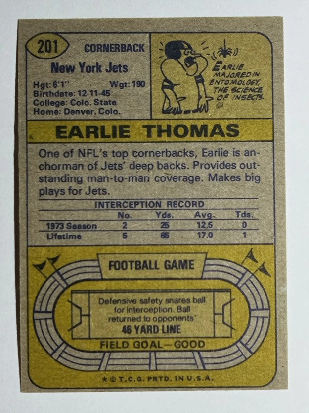 1974 Topps #201 Earlie Thomas RC (EXMT)
