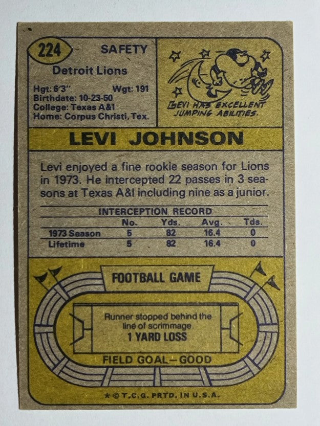1974 Topps #224 Levi Johnson RC (EXMT)