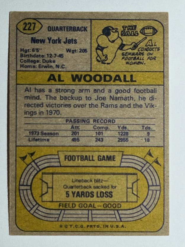 1974 Topps #227 Al Woodall RC (EX)