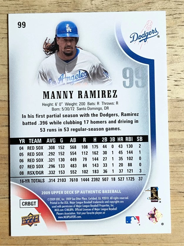 2009 SP Authentic #99 Manny Ramirez