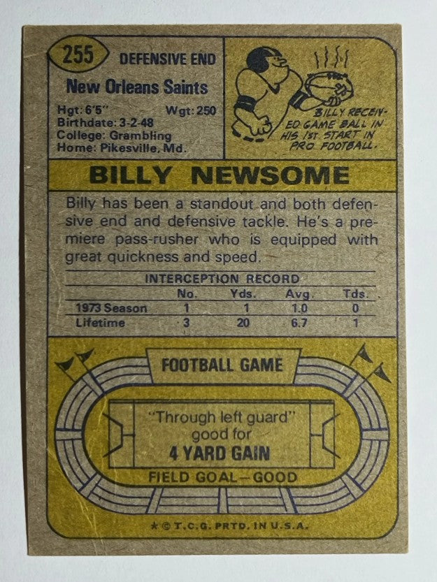 1974 Topps #255 Billy Newsome (GOOD)