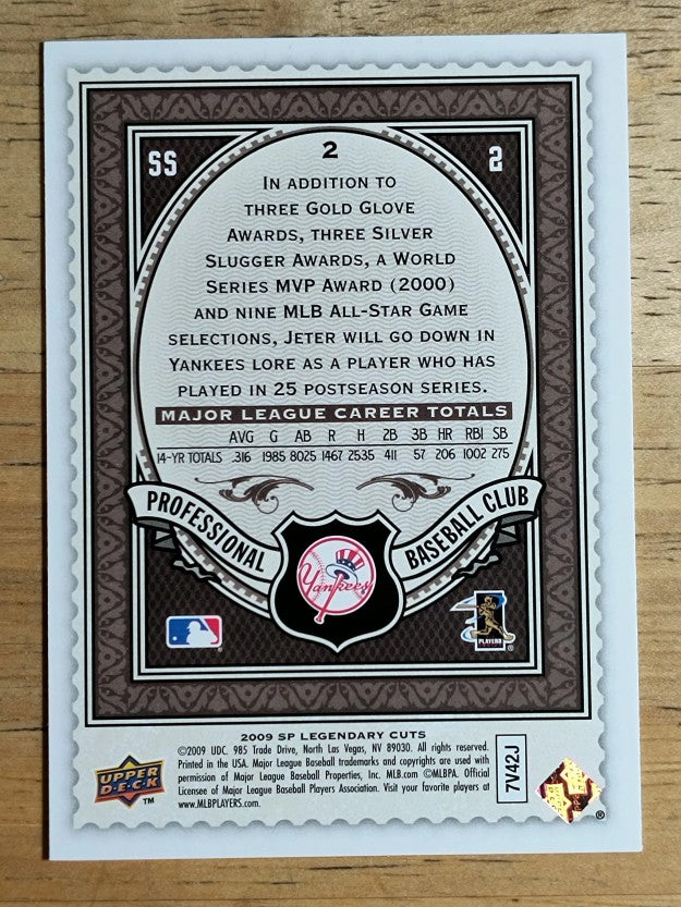 2009 SP Legendary Cuts #2 Derek Jeter