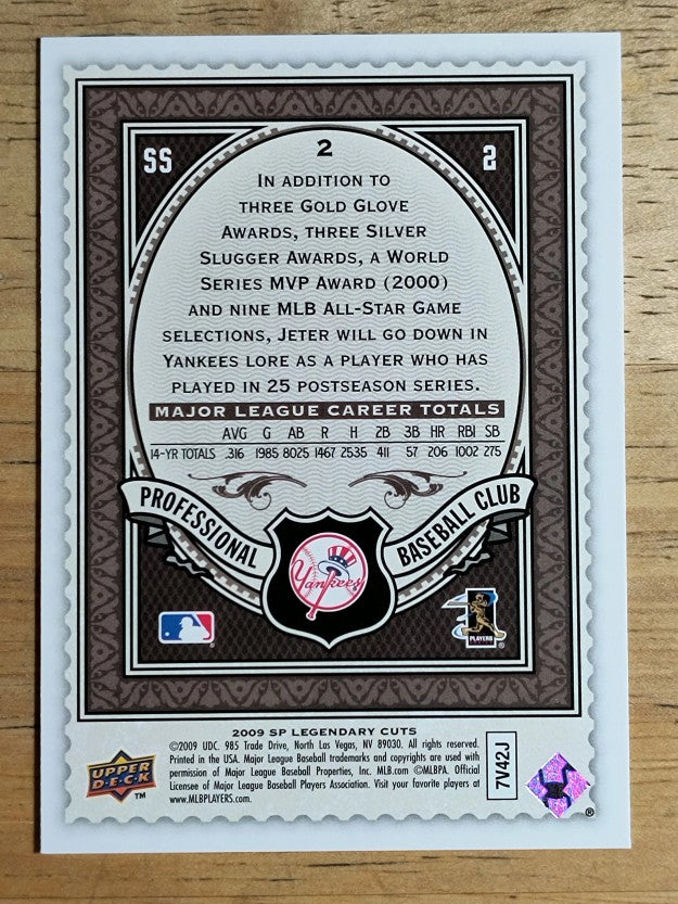 2009 SP Legendary Cuts #2 Derek Jeter