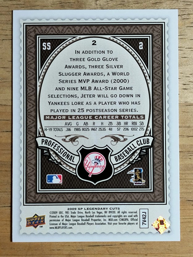 2009 SP Legendary Cuts #2 Derek Jeter