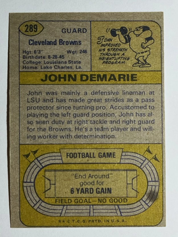 1974 Topps #289 John DeMarie RC (EX)