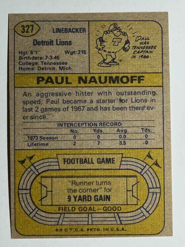 1974 Topps #327 Paul Naumoff (VG)
