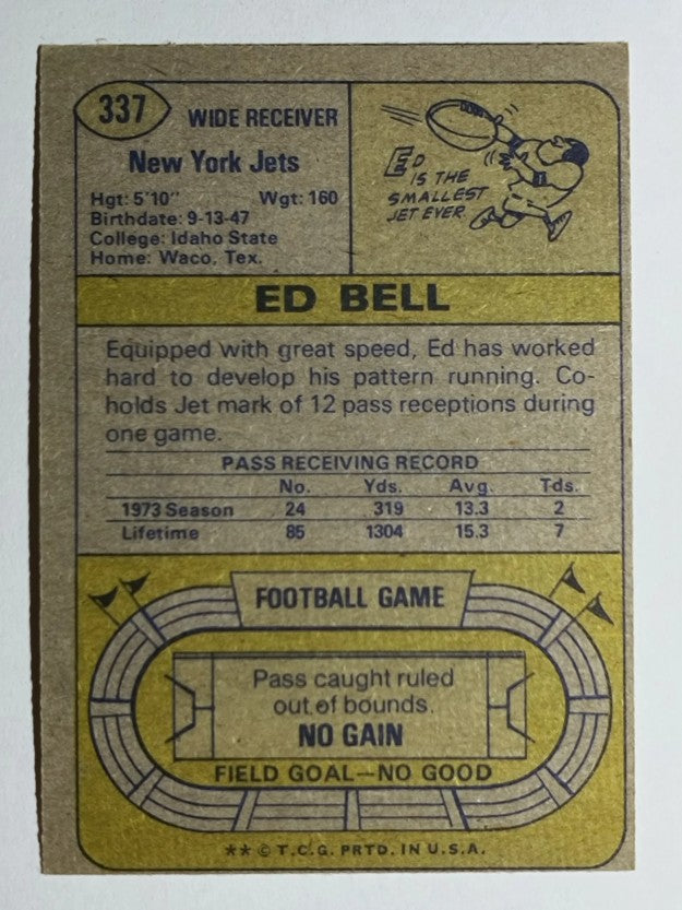 1974 Topps #337 Ed Bell (VGEX)