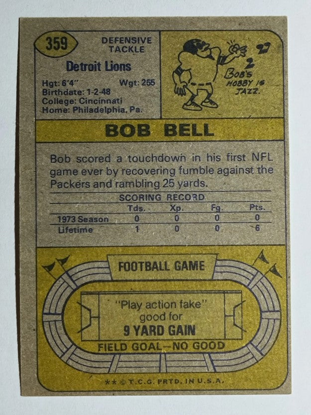 1974 Topps #359 Bob Bell RC (EXMT)
