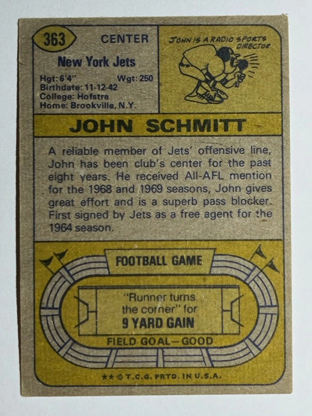 1974 Topps #363 John Schmitt (EX)