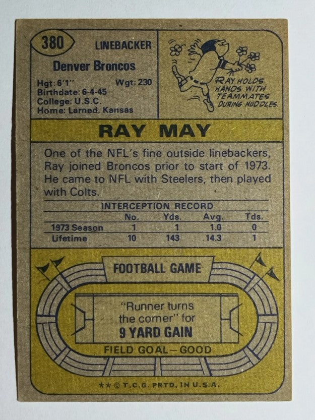 1974 Topps #380 Ray May (EX)