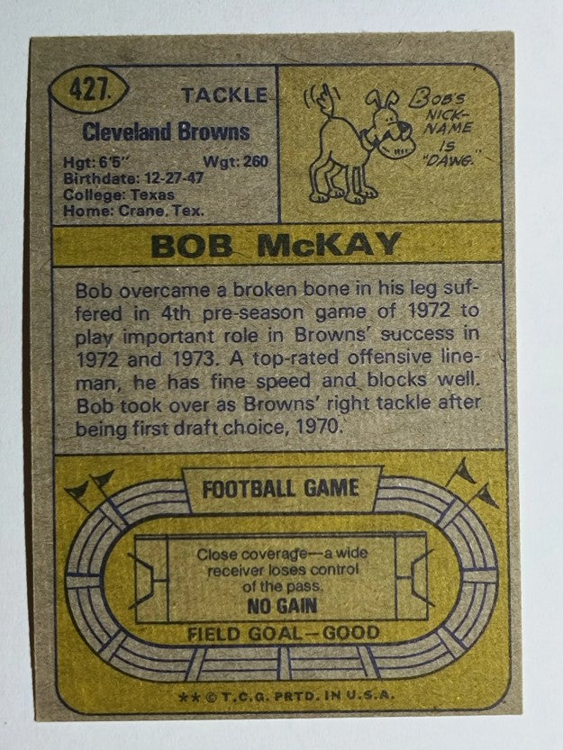1974 Topps #427 Bob McKay RC (EXMT)
