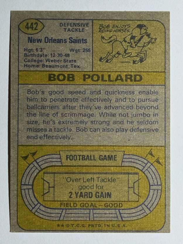 1974 Topps #442 Bob Pollard RC (NM)