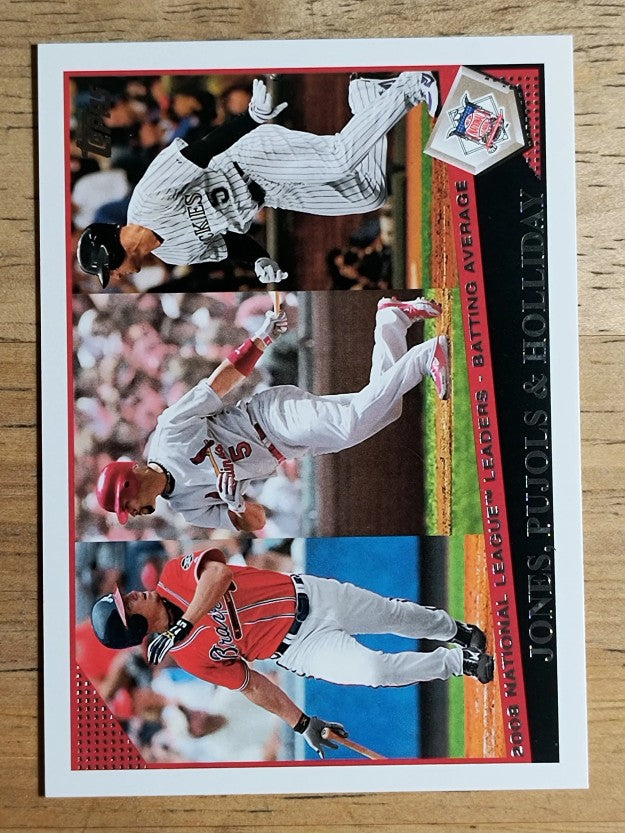 2009 Topps #4 Chipper Jones/Albert Pujols/Matt Holliday LL