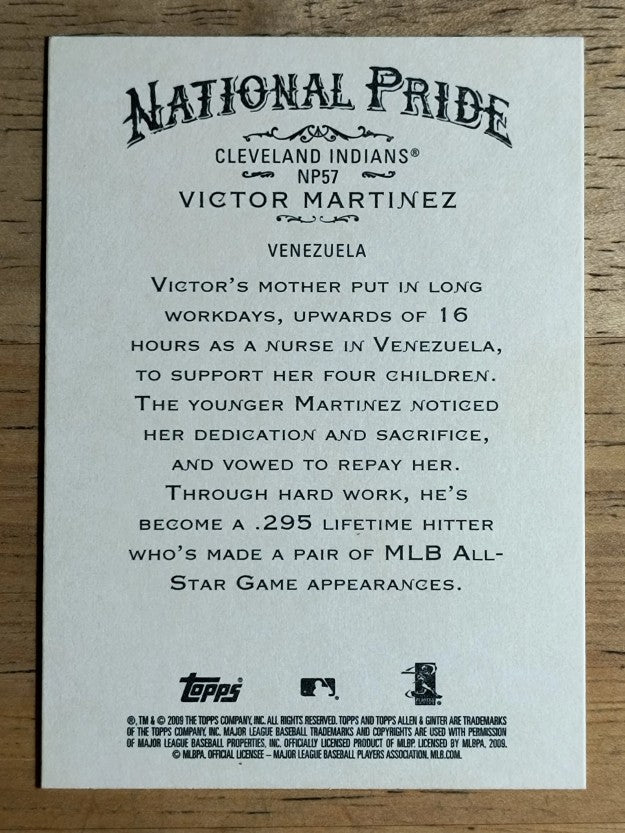 2009 Topps Allen and Ginter National Pride #NP57 Victor Martinez