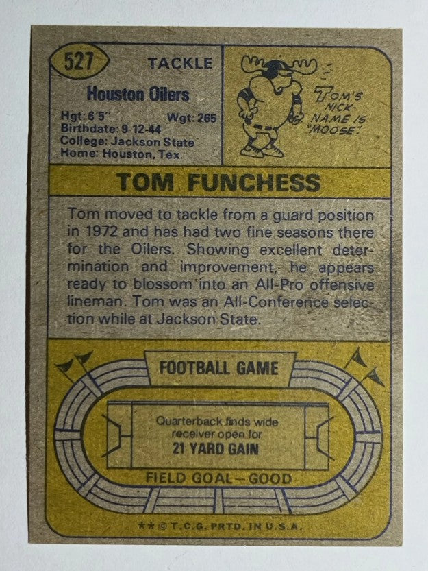 1974 Topps #527 Tom Funchess (EX)