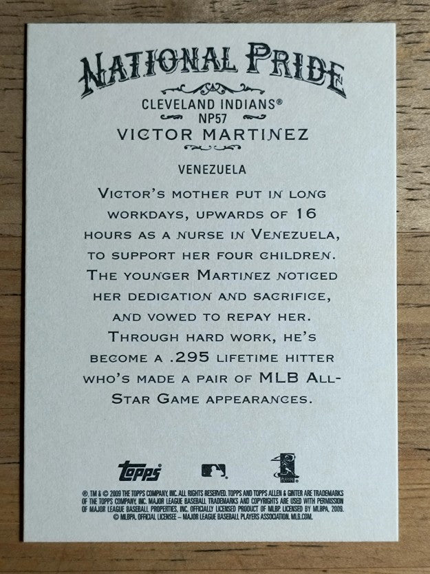 2009 Topps Allen and Ginter National Pride #NP57 Victor Martinez