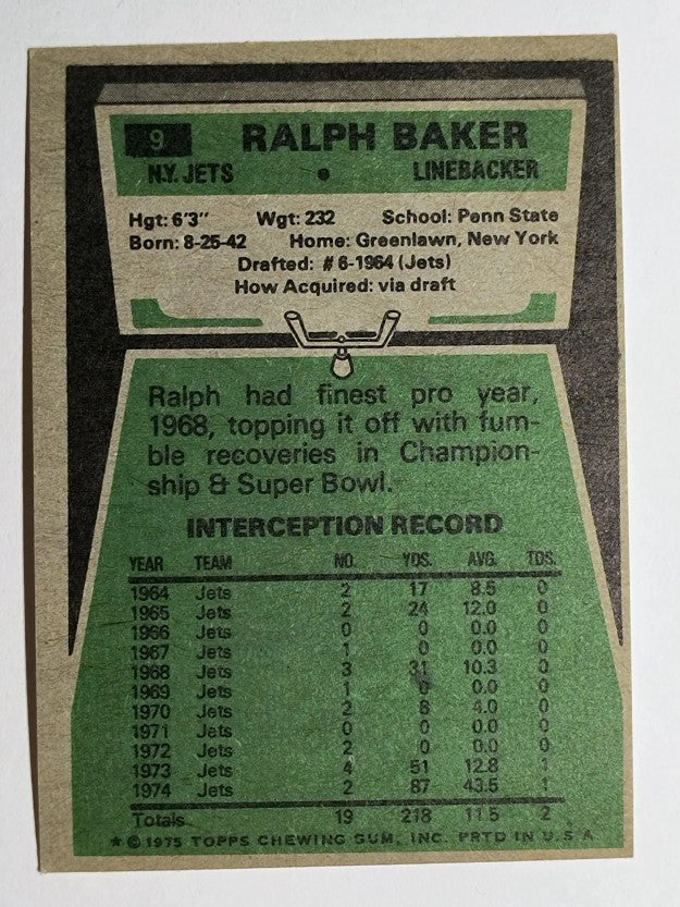 1975 Topps #9 Ralph Baker (EXMT)