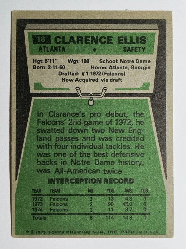 1975 Topps #18 Clarence Ellis (VG)