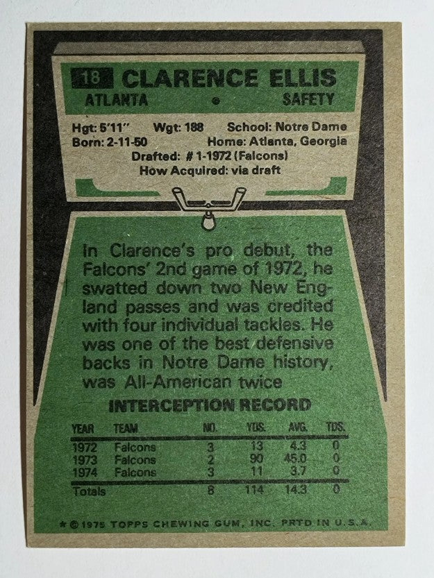 1975 Topps #18 Clarence Ellis (EX)